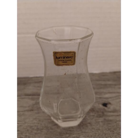 4" Clear Panel Luminarc Vase Made in France - Picture 3 of 3